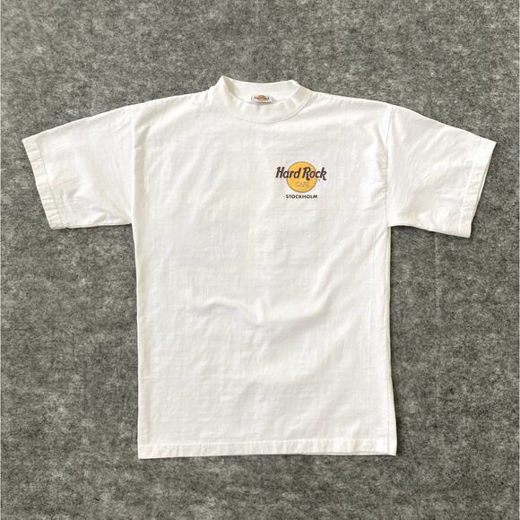 Vintage Hard Rock Cafe T-Shirt Stockholm Mens Medium white merch - Picture 2 of 8